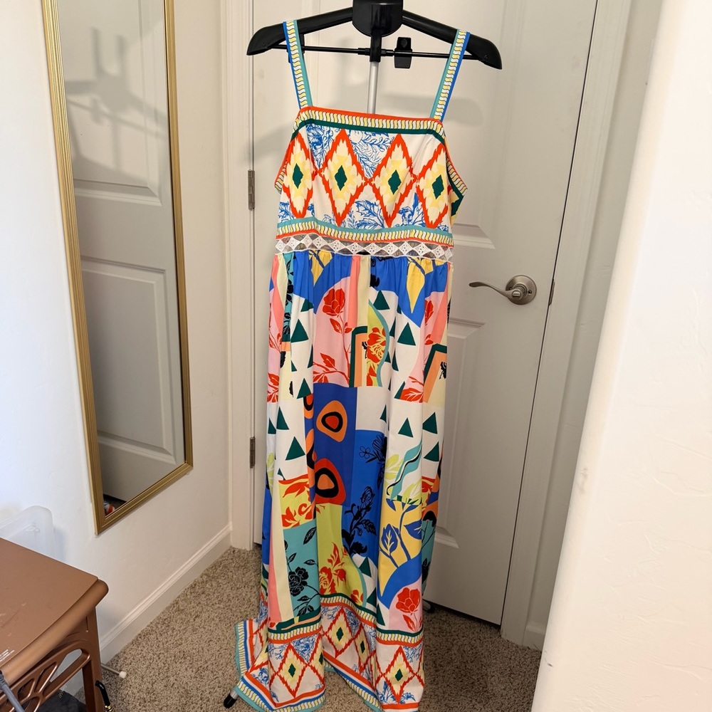 Multicolor Geometric Maxi Dress - Picture 5 of 11